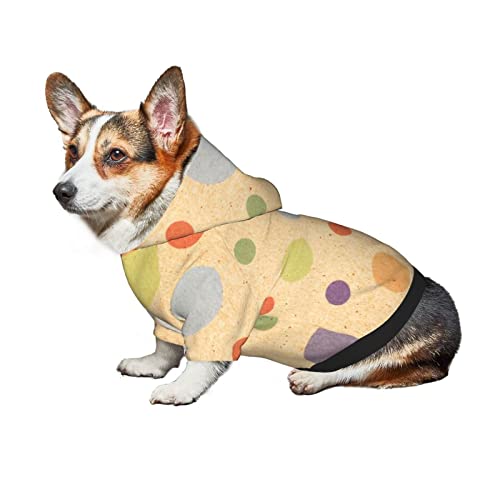 Dog Halloween Costumes With Hat Colorful Polka Dot Pattern Pets Hoodies Pullover Warm Sweatshirt For Cats And Small Dogs Medium #TOP6