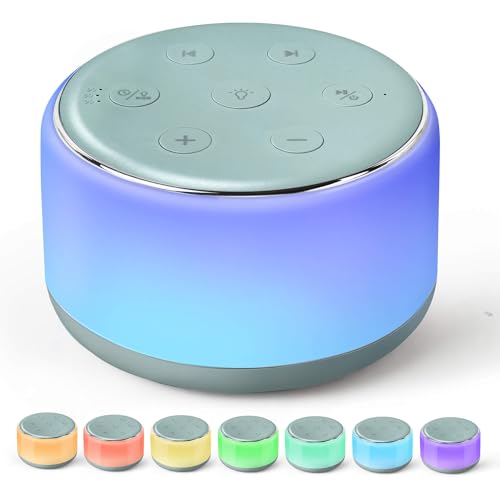 FamiSym White Noise Sound Machine Baby for Sleeping with Night Light – 34 Soothing Sounds, Rechargeable White Noise Machine for Kids Adults Sleep, Portable Lullaby Machine Baby Soother (Slate)