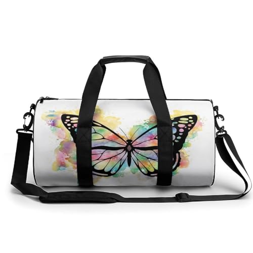 Sac week-end duffel bag couleur du papillon 45x23x23cm de randonnée