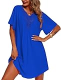 Supnier Plus Size Swimwear Cover Ups Women Stylish Swim Bathing Suit Coverup Dress Royl Blue 3XL