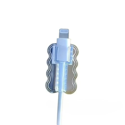 5 pcs Wave Cable Protector Set, TPU Cable Saver Sleeve, Cord Protection Accessories, with No Battery, for Mobile Phones