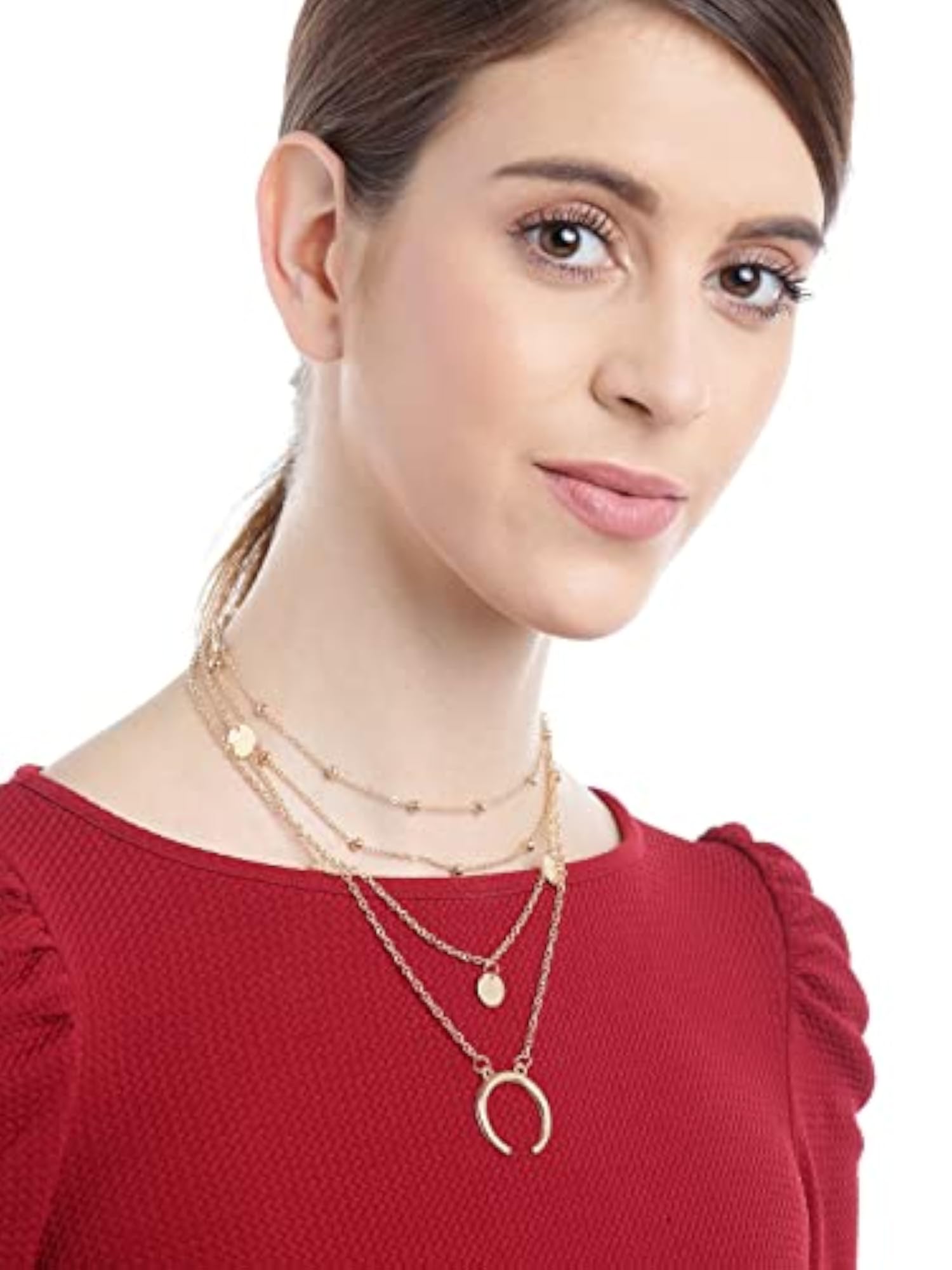 Plated Necklace and Earrings Combo Set for Women, Style 8