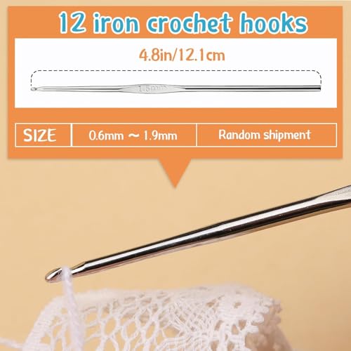 Image of Gemsy Knitting Crochet Hook Needle Set | Hard-Anodized Aluminum Hook for Embroidery | Ultimate Sewing, Craft, Sweater, Woolen Cloth, Yarn, Thread | Needles Kit for Knitting (118 Pcs Crochet)