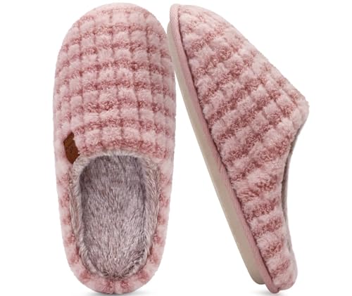 Image of COFACE Mens Cozy Memory Foam Scuff Slippers Casual Slip On Warm House Shoes Indoor /Outdoor Sandal Slippers With Arch Support Rubber Sole Size 7-15