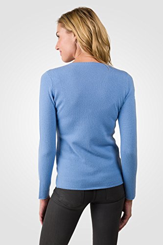 Image of JENNIE LIU Women's 100% Pure Cashmere Long Sleeve Pullover V Neck Sweater