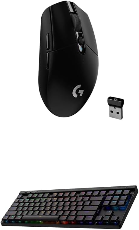 Paquete de mouse inalámbrico para juegos Logitech G305 Lightspeed + teclado inalámbrico para juegos G515 TKL (táctil): negro