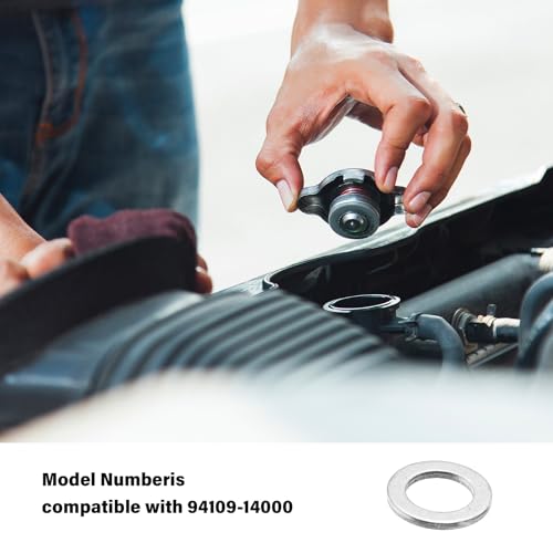 Image of Mudder 400 Pieces Aluminum Engine Oil Crush Washers 14 mm Drain Plug Gaskets (Compatible with Honda OEM 94109-14000 Part)