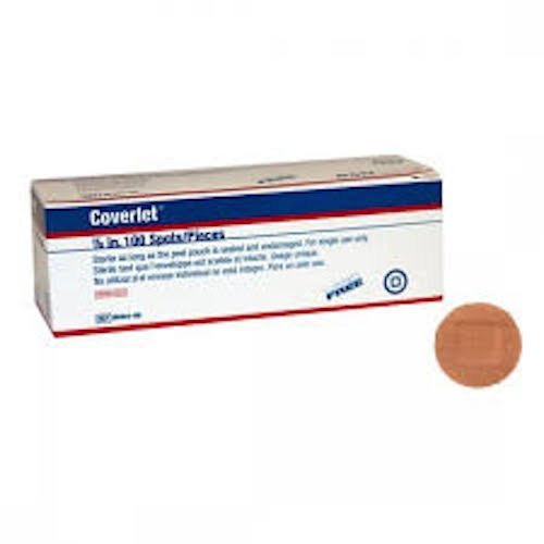 BSN Medical 00301 Coverlet Fabric Adhesive Bandages, Round, 0.875" Size (Pack of 12)