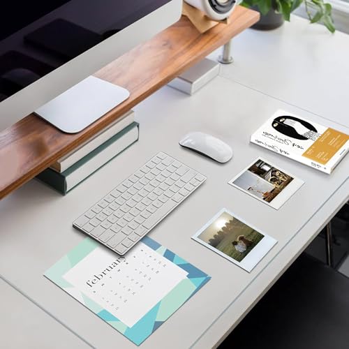 Clear Desk Mat, Clear Writing Desk Pad, Transparent Desk Protector with Anti-Slip Base, Heat...