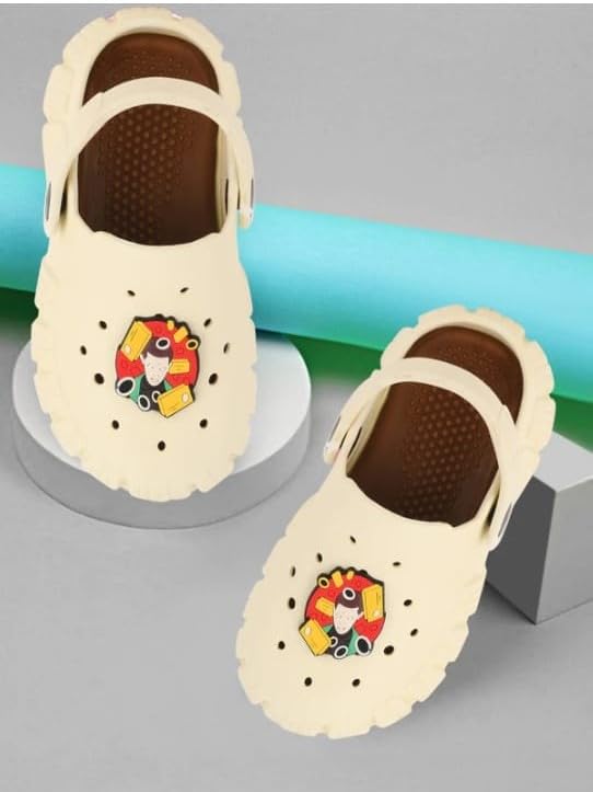 Image of GIMME ! Little Monkey, Toddler Clogs Slippers, 12 Months to 6 Years, Baby Boy, Waterproof, Lightweight, Cute Cartoon Fun Charms, Pink, Non-Slip Sole