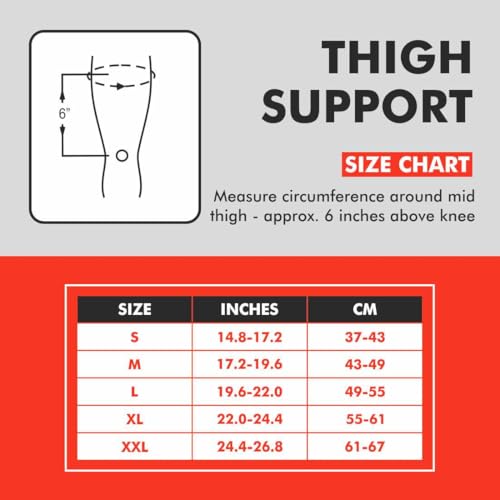Image of SAMSON Thigh Support - Compression Support for Pain Relief, Breathable, Anti-Slip (Pair, XL)