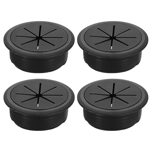 uxcell 4 Pcs Desk Grommet, 1.97 inch 50mm Desk Cable Hole Cover Wire Hole Insert for Home Office Table Cabinet Cord Organizer, Black