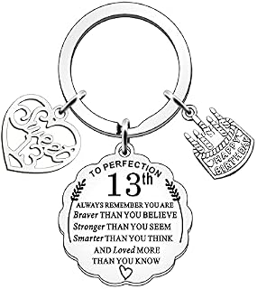 JETTOP 60th Birthday Gifts Keyring for Women Sweet Happy Birthday Inspirational Personalized Keychain Gifts for Friends(60th)