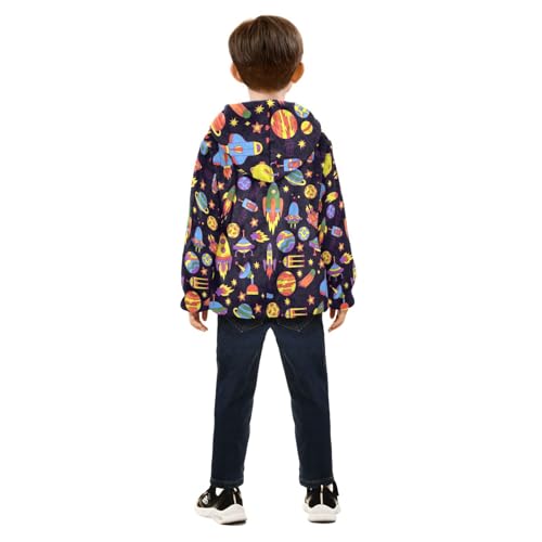 Image of Boys Fleece Jacket Hooded Autumn Winter Long Sleeve Thick Warm Outerwear;3-10 Years Kids Cute Fuzzy Jacket