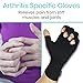 Vive Rheumatoid Arthritis Gloves - Men and Women Fingerless Compression Wrap for Hand Pain and Osteoarthritis - Black Hand Wrap for Arthritic Joint Symptom Relief - Open Finger Fit