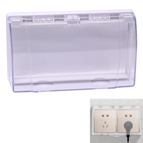 Capa de tomada impermeável, adesiva, 86 capas de tomadas, design mais largo, para casa de banho, casa, exterior, cor branca