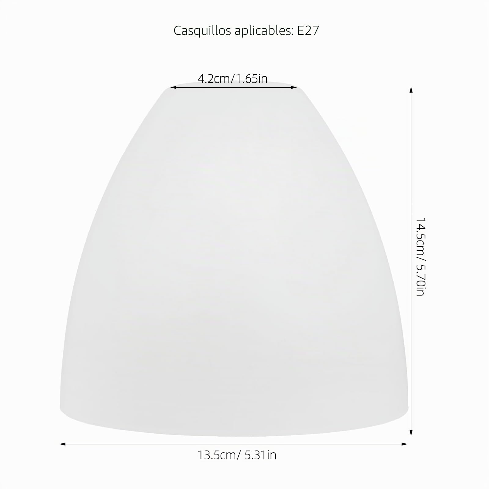 Baluue Pantalla de cristal para lámpara de techo de cristal de repuesto E27, mate para decoración del hogar o hotel, 14,5 x 13,5 cm