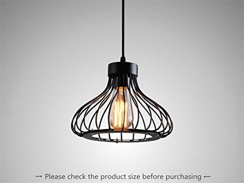 Vintage Art Cage Pendant Light Iron Black E27 Base Hanging Ceiling Lamp Industrial Vintage Lighting for Living Dining Room Bar Light Fitting Wire Cage Lampshade Lamp Cover