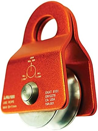 Fusion Climb Ekat Micro Aluminum Side Swing Pulley Orange 20KN, 11MM Rope (FP-8151-ORG)