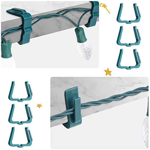 50 Pcs Christmas Light Hanger Hooks 1 5/8 Inch Fascia Boards Clips Weatherproof Plastic Outdoor Holiday Light Clip For Christmas Party Decoration Roof Gutter Fence Eave (Green) #TOP2