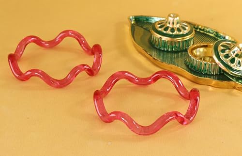 Image of NMII Stylish Glass Kada Set With Simple Cutting Pattern Glossy Finished For Women & Girls | Kada For Gift, Wedding & Everyone