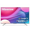 Hisense ULED Premium U7H QLED Series 75-inch Class Quantum Dot Google 4K Smart TV (75U7H, 2022 Model), Black