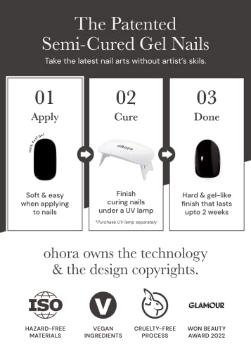 Ohora Semi Cured Gel Nail Strips (N Lazy Sunday) - Works With Any Nail Lamps, Salon-Quality, Long Lasting, Easy To Apply & Remove - Includes 2 Prep Pads, Nail File & Wooden Stick - Pink #TOP2