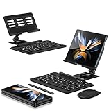 MOAITO for Samsung Galaxy Z Fold 4/5 Adjustable Stand for Desk, Fully Foldable & Portable Cell Phone Stand, Office Mobile Phone Stand Holder with Capacitor Pen and Bluetooth Mouse & Keyboard Set