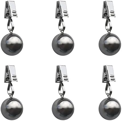 6 Pack Heavy Tablecloth Weights, Stainless Steel Balls with Rust-Resistant Clip Tablecloth Weights