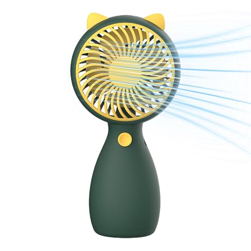 Ventilador de mano portátil, recargable, ventilador de bolsillo, portátil, funciona con pilas o USB, ventilador personal plegable recargable, silencioso, rosa, ventilador plegable de escritorio