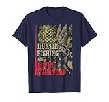 Funny Hunting Fishing Loving Every day Camo Deer Hunter Dad T-Shirt