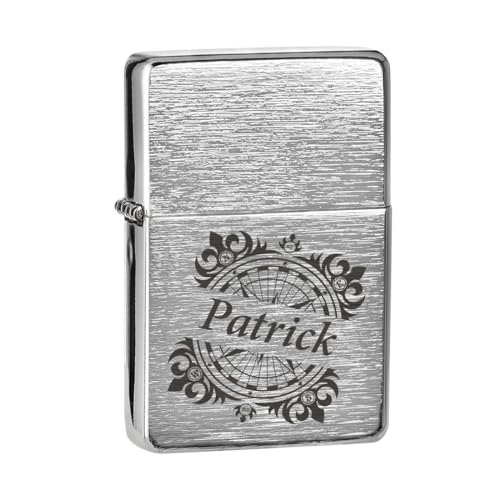 Feuerzeug gebürstet aus Metall für Männer als Vatertagsgeschenk - Geschenk zum Geburtstag und Weihnachten - Outdoor-Sturmfeuerzeug für Camping