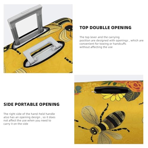 Travel Luggage Cover Welcome Bees Spandex Suitcase Protector Washable Baggage Covers Fashion Elastic Scratch-Resistant Luggage Cover Protector Fits 18-32 Inch Luggage3
