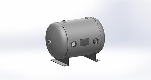 Miniatura 4 de Tanque receptor de aire, 19 galones, horizontal universal, 16 x 25 pulgadas, 200 PSI, patas (19 galones)