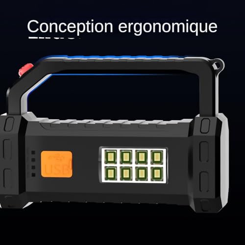 Lampe torche solaire et manuelle portable pour randonnée et pêche