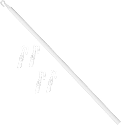DECHOUS 1 juego de varitas ciegas venecianas de plástico, varitas verticales de control de vara con gancho, barra de cortina transparente, barra de