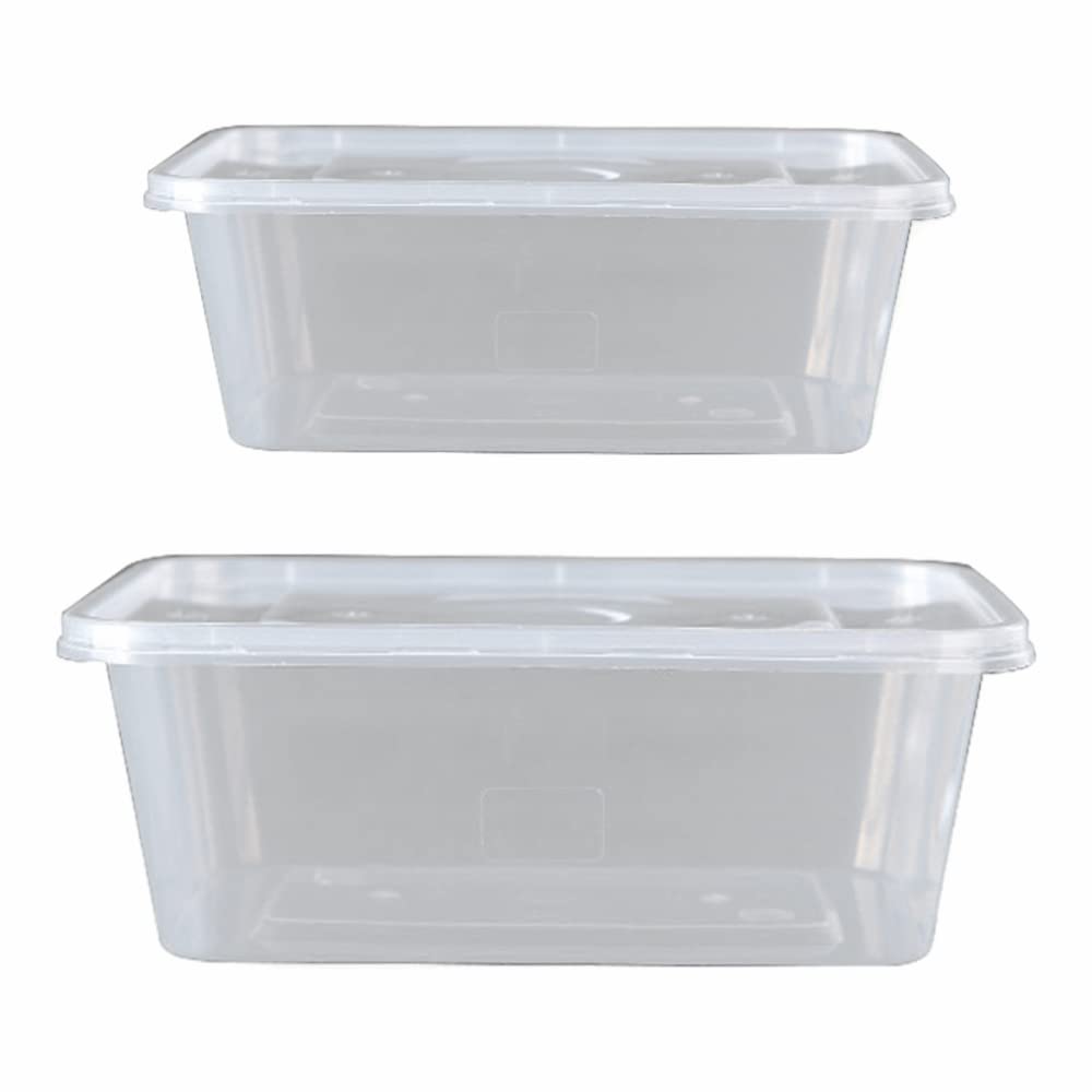 Buy (Pack of 200) 100 x 750 ML + 100 x 1000 ML Clear Plastic Food