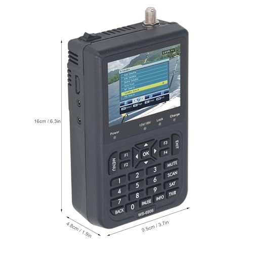 WS-6906 950–2150 MHz HD Star Satellitenfinder Messgerät Finder DVB S Satellitenfinder 3,5 Zoll TFT LCD Bildschirm 100–240 VAC (EU-Stecker)