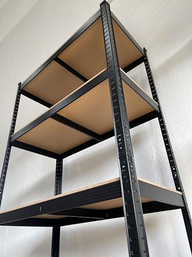 QUICK STAR Schwerlast Lagerregal 90x45x180cm 5 Böden Standregal für Garage Werkstatt Haushalt Keller