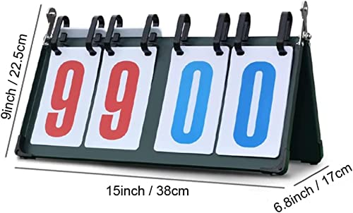 Marcador digital portátil para baloncesto, voleibol, fútbol, fútbol americano, tenis y bádminton, con carcasa de acero y tarjetas de plástico impermeables miniatura 2