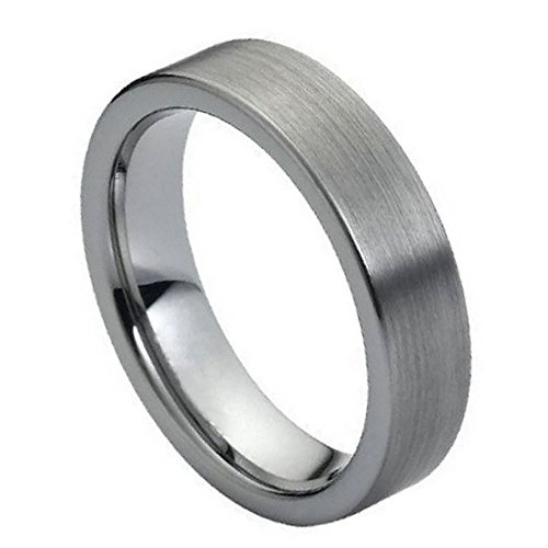 Double Accent 6Mm Comfort Fit Tungsten Carbide Wedding Band Brushed Pipe Cut Style Tungsten Ring (5 To 15), 10 #TOP2