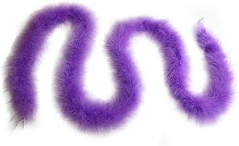 Flydreamfeathers 22 Gram Marabou Feather Boa, 2 Yard Long (72") Dancing Wedding Crafting Party Dress Up Over (Light Purple)