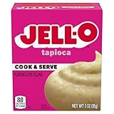 Jell-O Cook & Serve Tapioca Pudding & Pie Filling Mix, Fat Free Stovetop Dessert for Baking, Pies & Custards, 3 oz (Pack of 1)