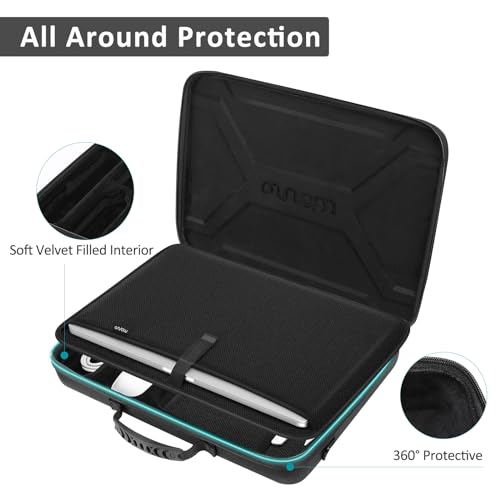 MOSISO Hard Shell Laptop Case for Men,15.6 inch Laptop Shoulder Bag Compatible with MacBook, HP, Dell, Lenovo, Asus, Notebook,16 inch Shockproof Computer Bag with 2 Separated Soft Pockets, Black3