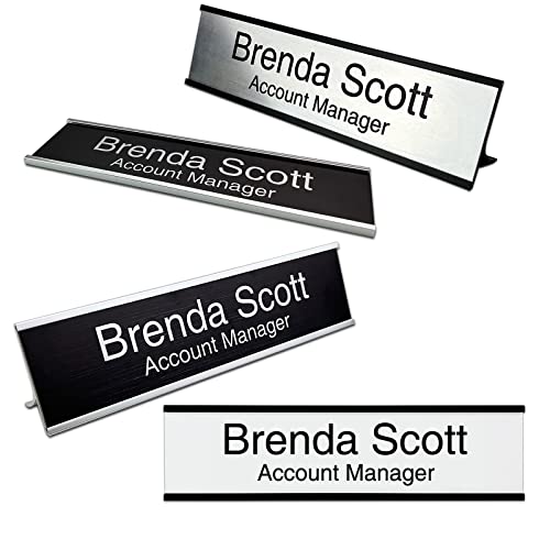 5,1 x 20,3 cm Targhe di nome Personalizzate in Alluminio, Scrivania Personalizzata o Targhe di Nome Della Parete Dell'ufficio, in Grado di Aggiungere Immagini e Testi di Logo Personalizzati