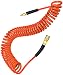 YOTOO Polyurethane Recoil Air Hose 1/4" Inner Diameter by 25' Long with Bend Restrictor, 1/4" Industrial Quick Coupler and Plug, Red