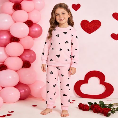 Image of Little Girls 2 Piece Outfits Ruffle Sleeve Unicorn Sweatshirts Top and Leggings Set School Outfits Kids Clothing Set