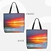 DUYKIMQW Orange Lake Shore print Valentine's Day Tote Bag - Large Capacity Waterproof Polyester Tote Bags with Love Print #4