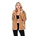 Womens Faux Shearling Jacket, Casual Lapel Fleece Fuzzy Jacket Shaggy Oversized Jacket Fashion Cardigan Coat (Camel,3XL)