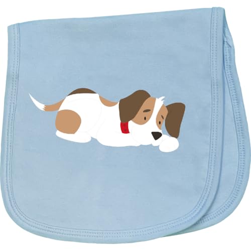 inktastic Cute Dog, Little Dog, Puppy, Cute Animals, Pet Baby Burp Cloth Light Blue 455c8